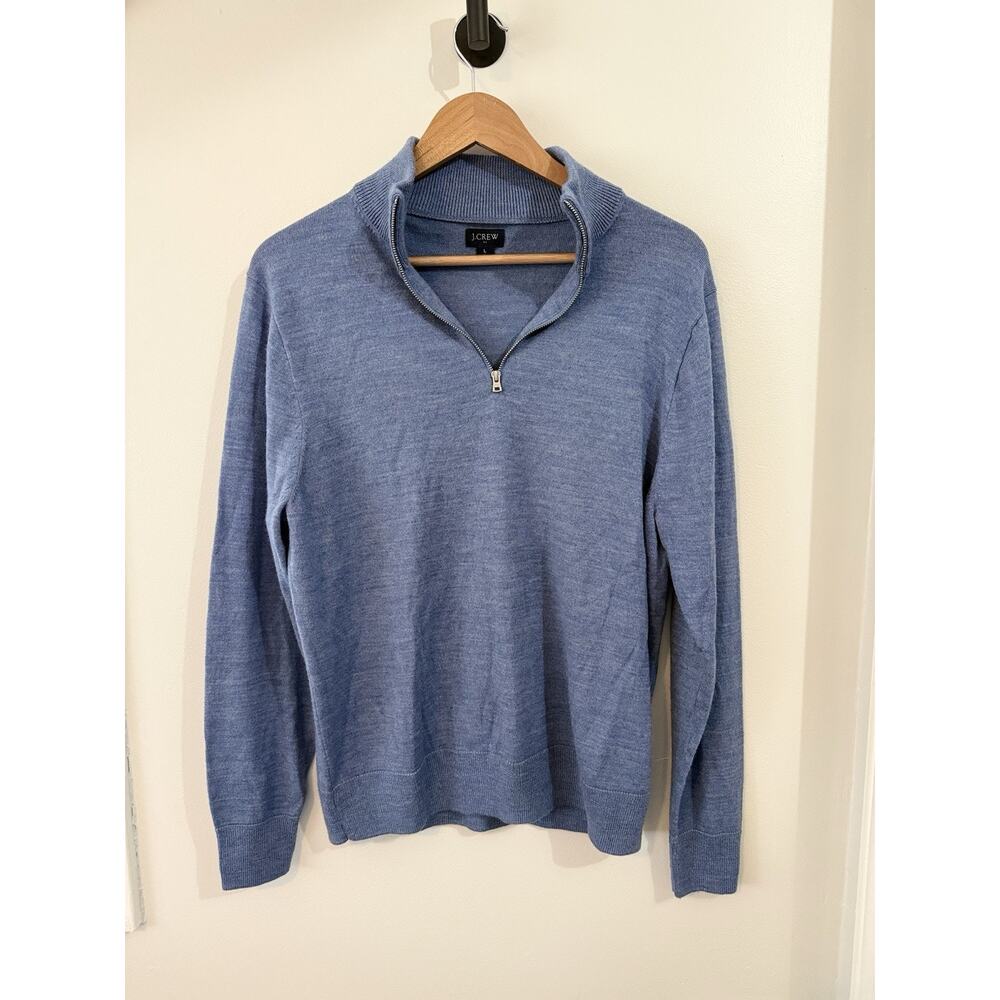 J. Crew Factory Heather Blue Half-Zip Long Sleeve Pullover